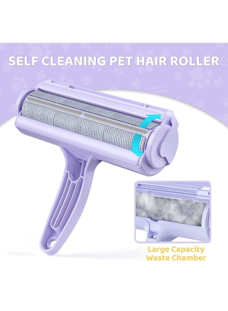 General Pet Hair Remover Roller, Dog & Cat Fur Remover with Self-Cleaning Base, Efficient Animal Hair Removal Tool, for Furniture, Couch, Carpet, Car Seat,, Purple - Image 1