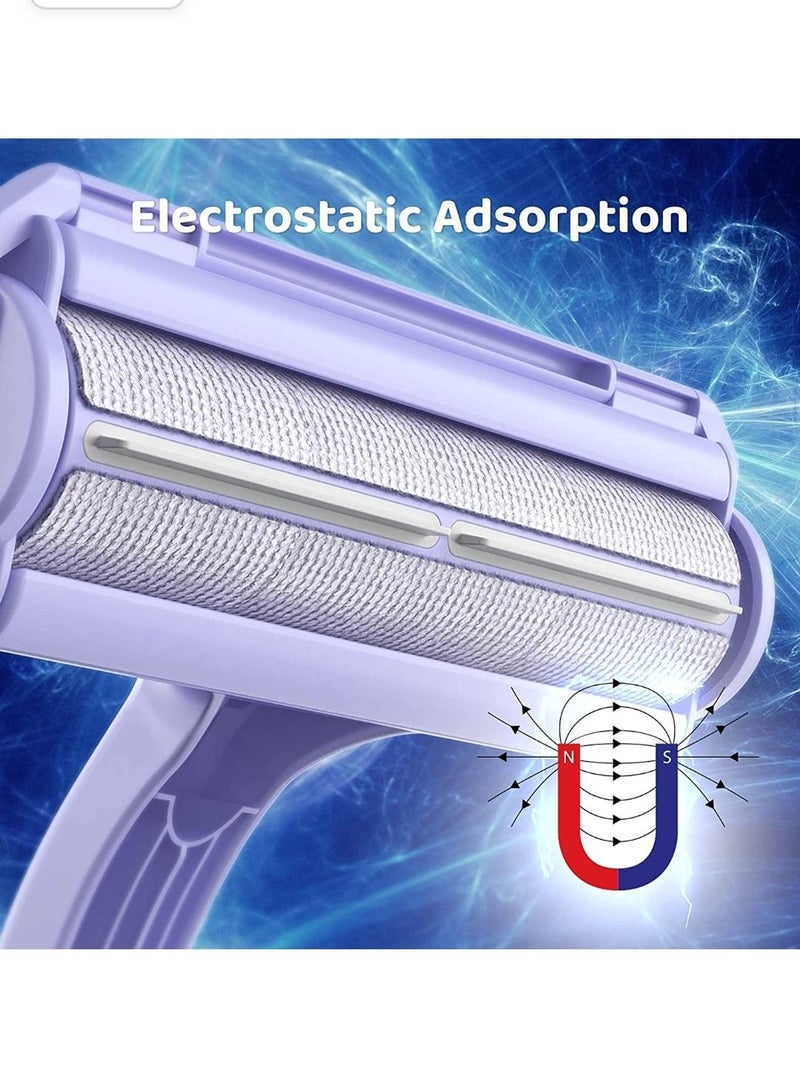 General Pet Hair Remover Roller, Dog & Cat Fur Remover with Self-Cleaning Base, Efficient Animal Hair Removal Tool, for Furniture, Couch, Carpet, Car Seat,, Purple - Image 5