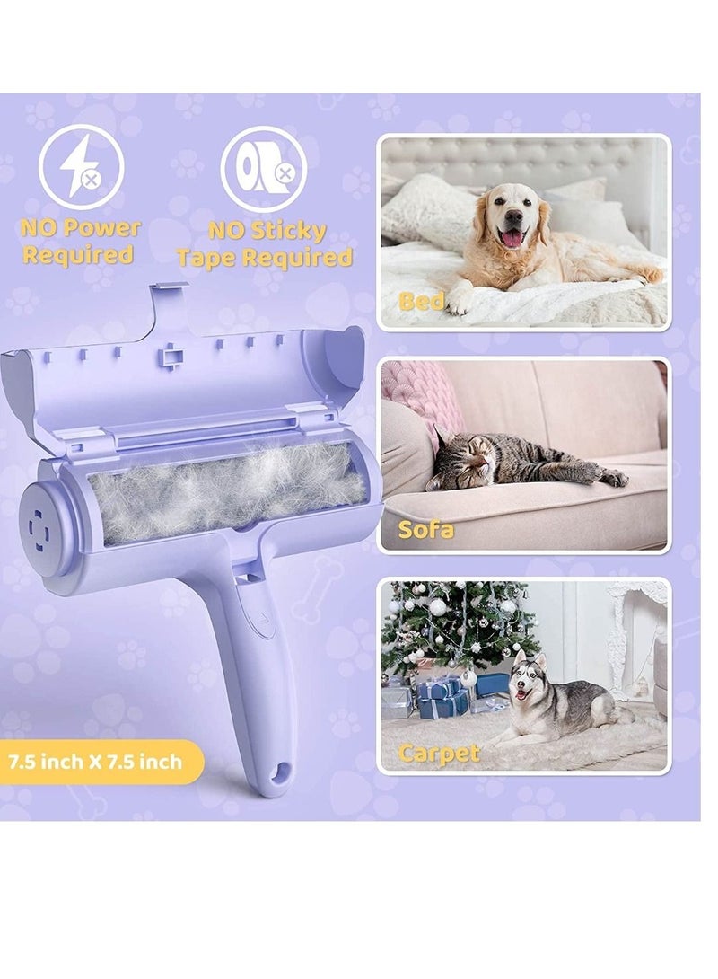 General Pet Hair Remover Roller, Dog & Cat Fur Remover with Self-Cleaning Base, Efficient Animal Hair Removal Tool, for Furniture, Couch, Carpet, Car Seat,, Purple - Image 2
