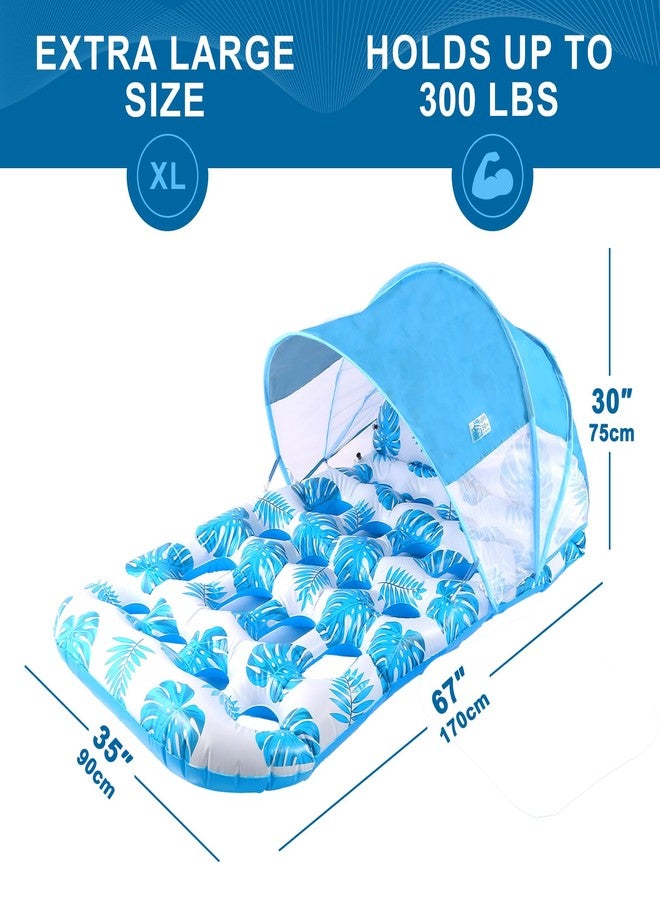 COOLCOOLDEE Inflatable Pool Float with UPF 50+ Sunshade Canopy,Extra Large Pool Lounger Float for Adult with Headrest,Cup Holder - Image 5