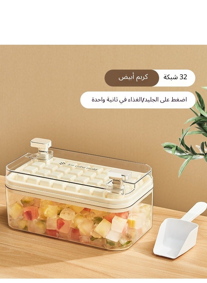 صينية ثلج بسعة 32 مكعب - إخراج سهل بالضغط، مثالية للعائلات والقهوة العربية، قالب ثلج قابل للترتيب وخالٍ من مادة BPA  - Image 1