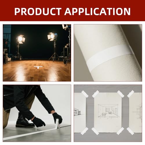WELSTIK 1 Pack Gaffer Tape White,1" X 60 Yards-60 Yards Length-Suitable for DIY Projects, Heavy Duty Gaffer Floor Tape for Hockey Sticks,Wall Cracks, Bug Holes,Non-Reflective Easy to Rip - Image 3