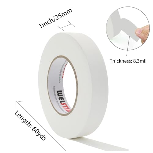 WELSTIK 1 Pack Gaffer Tape White,1" X 60 Yards-60 Yards Length-Suitable for DIY Projects, Heavy Duty Gaffer Floor Tape for Hockey Sticks,Wall Cracks, Bug Holes,Non-Reflective Easy to Rip - Image 2