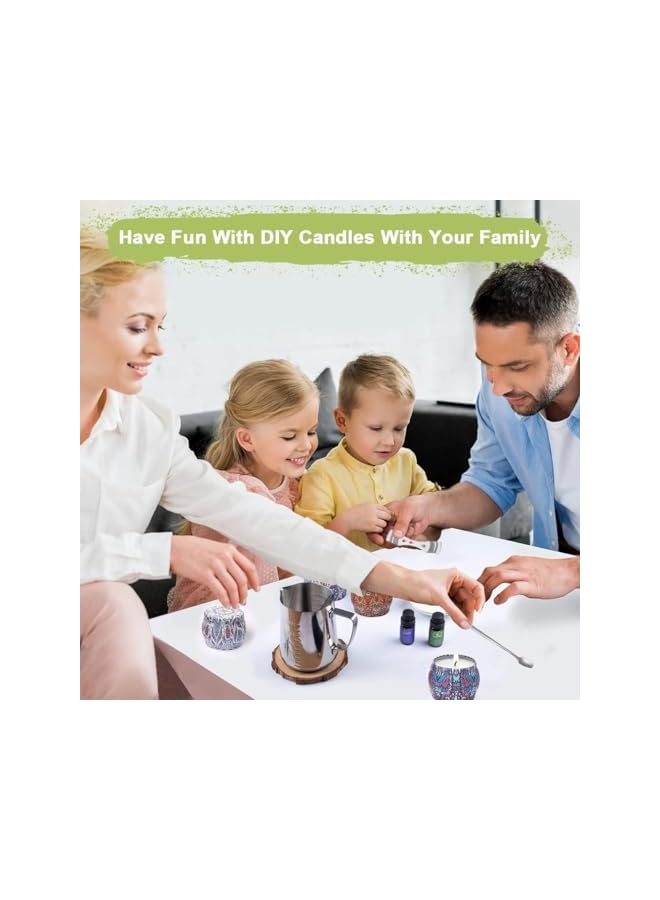 The Bros Candle Making Kit DIY Candles Craft Tools for Adult Kids Beginner, Scented Candle Maker Gift Set Full Wax Cup Candle Making Supply with Wicks Beeswax Wick Holder Sticker Pot Essential Oils Candle Jars - Image 2