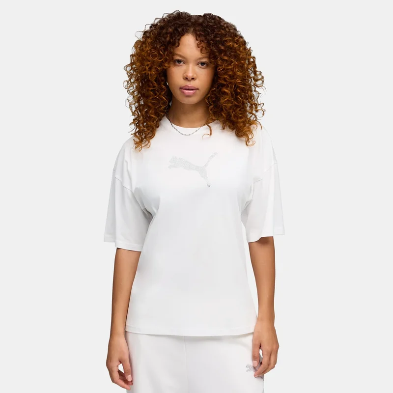بوما Women's Essentials Graphics Bedazzled T-Shirt