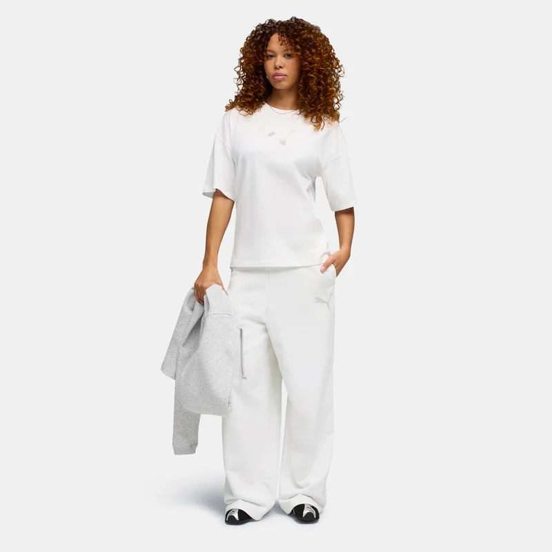PUMA White Women's Essentials Graphics Bedazzled T-Shirt for Women | Best Price UAE