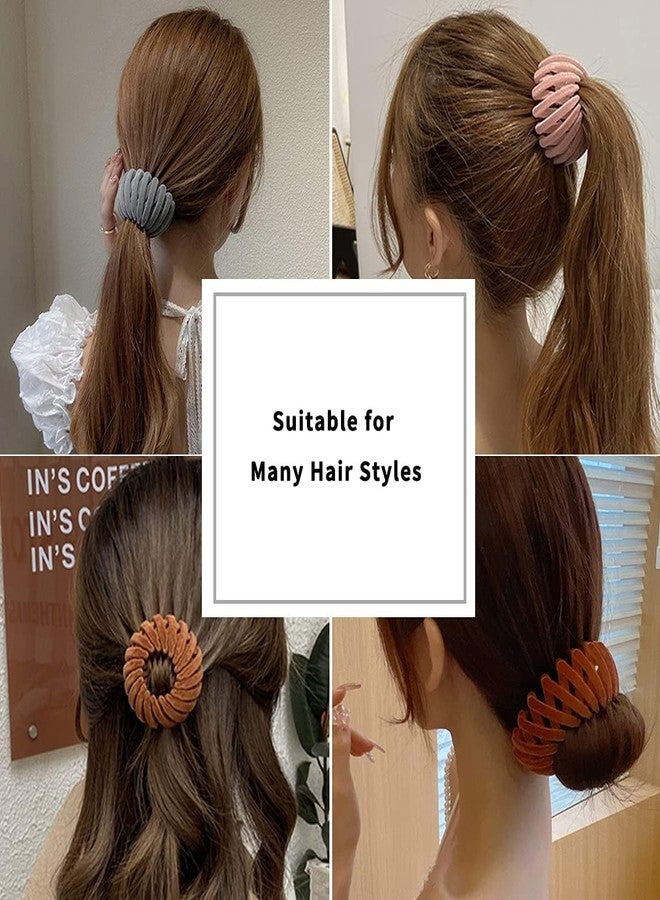 MOHILAA Bird Nest Hair Clip Velvet Bun Maker Ponytail Holder for Women - Image 5