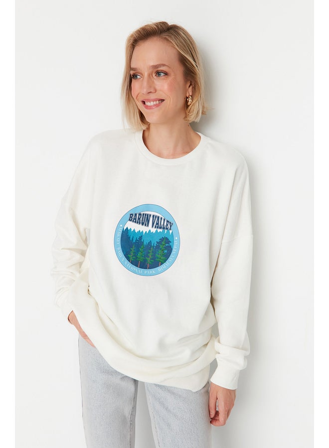 trendyol Sweatshirt - White - Fitted - Image 4