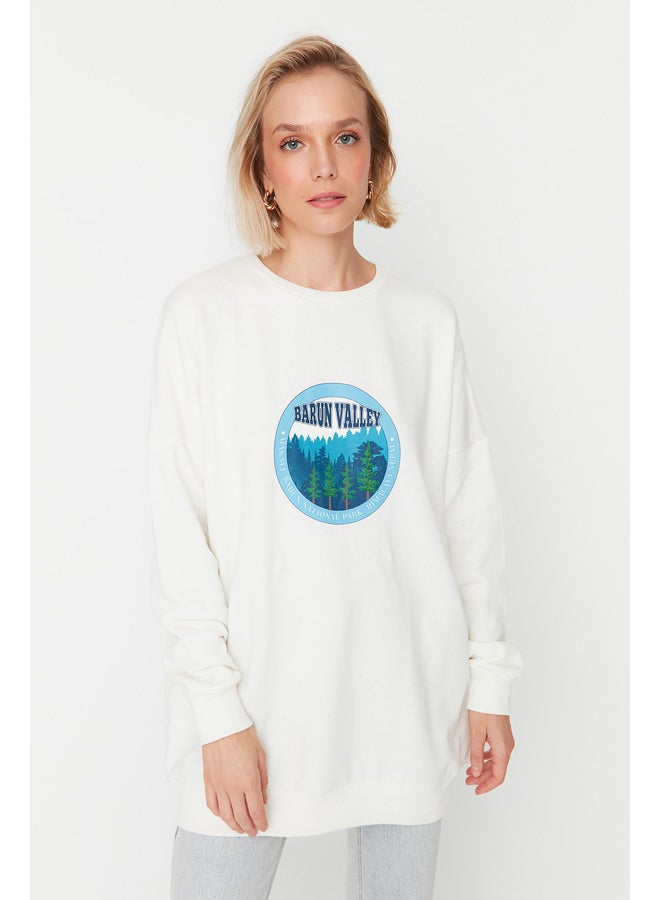 trendyol Sweatshirt - White - Fitted - Image 1