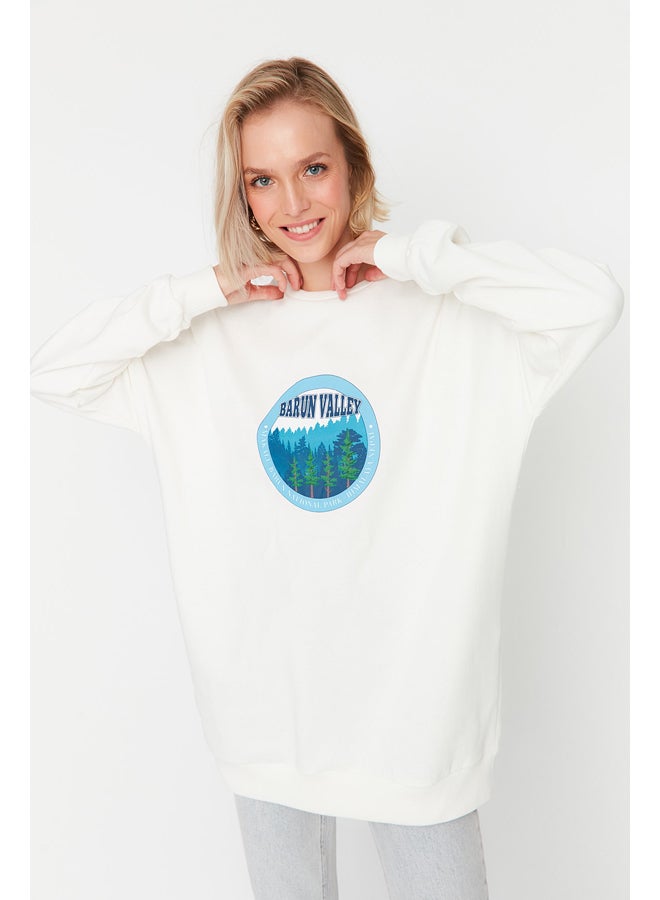 trendyol Sweatshirt - White - Fitted - Image 3