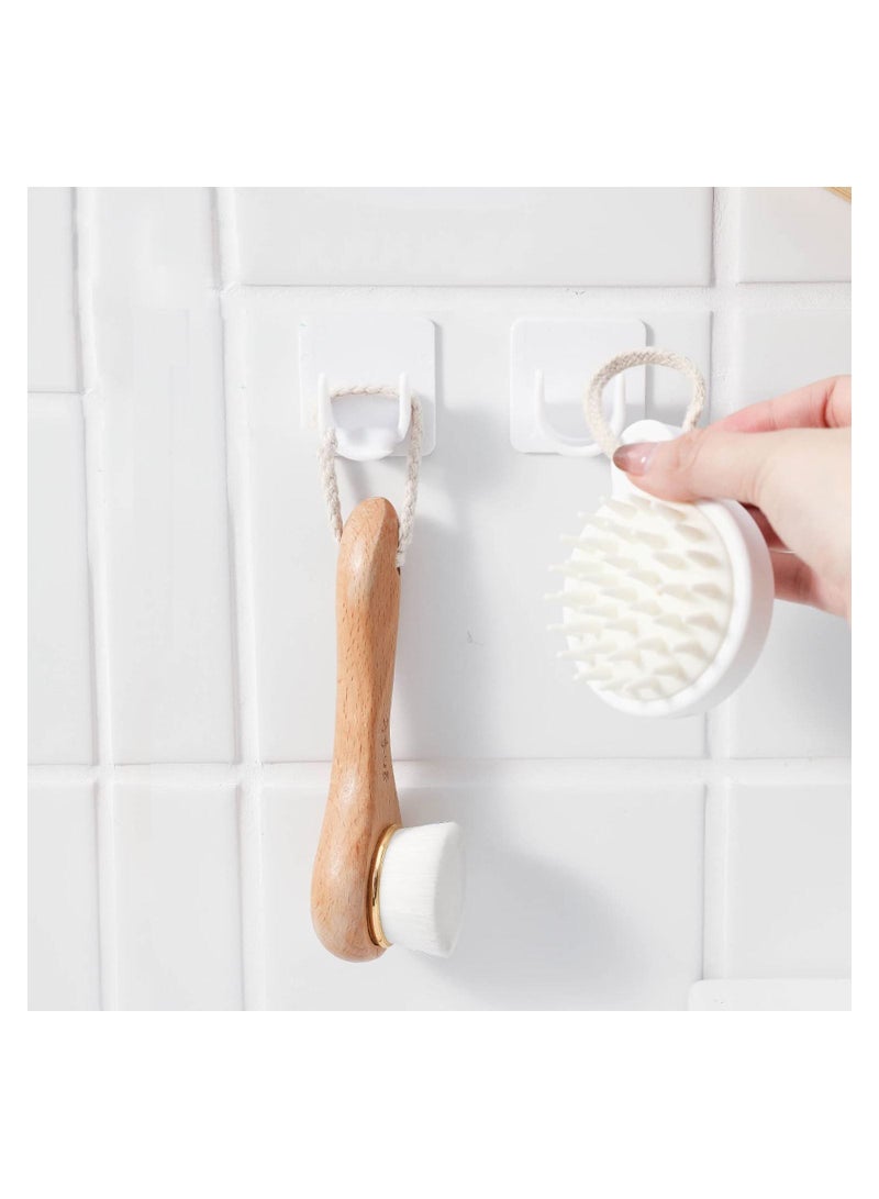 Adhesive Shower Curtain Rod Holder, 2 Pairs Curtain Rod Bracket No Drilling, Multifunction U Shape ABS Plastic Shower Rod Retainer for Bathroom Bedroom (Shower Curtain Rod Not Included) - Image 5