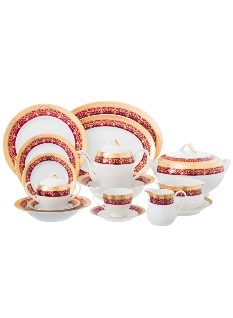 هيك طقم سفرة بورسلين ياماسين ياباني مطلي بالذهب 95 قطعة - Image 1