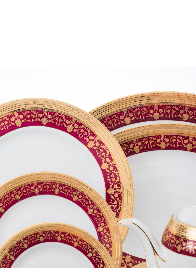 هيك طقم سفرة بورسلين ياماسين ياباني مطلي بالذهب 95 قطعة - Image 3