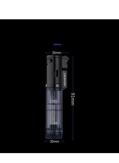 Honest Honest Lighter Windproof Torch Lighter Single Jet Flame Fuel Refillable Tank Visible—Black  - Image 2