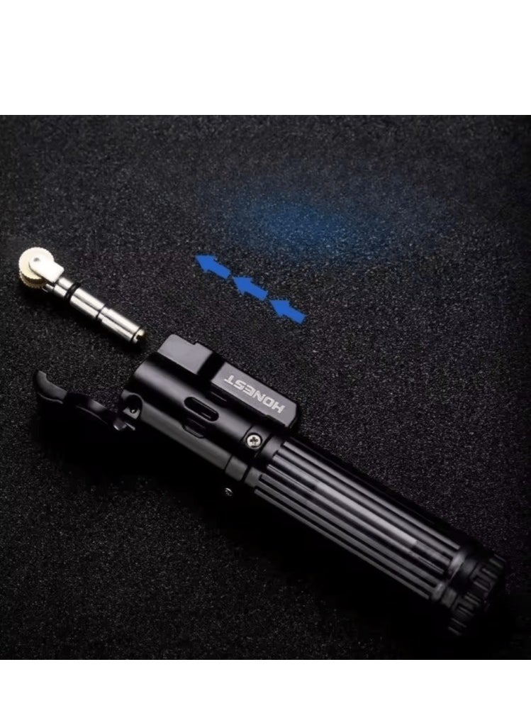 Honest Honest Lighter Windproof Torch Lighter Single Jet Flame Fuel Refillable Tank Visible—Black  - Image 3