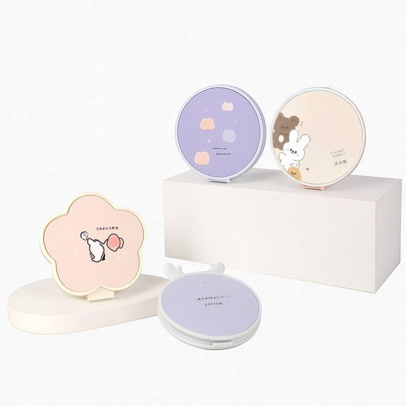 1Pc Cute Portable compact Mirror for Girls, Cartoon Design Folding Pocket Mirror, Random Color Handheld Makeup Mirror, Small Travel Mirror for Purse, Gift for Women and Teens - Image 1