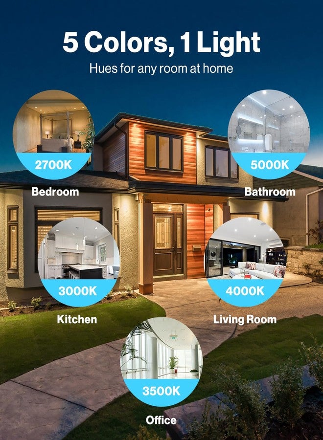 Sunco Lighting Sunco 6 Pack 3 Inch Recessed LED Lights, Ultra Thin Ceiling Lighting, 500 LM, 8W (50W Equivalent), Selectable 2700K/3000K/4000K/5000K/6000K, Dimmable, Wafer Thin, Canless with Junction Box - Image 4