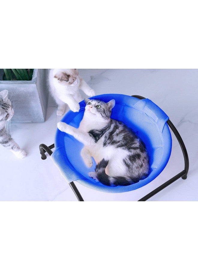 MW Cat Hammock Bed Free-Standing for Small Large Cats Washable (Blue) - Image 2