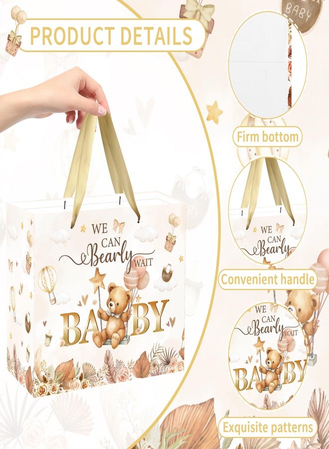 EoBeCy Large Baby Gift Bags for Boys and Girls, We Can Bearly Wait Baby Gift Bag with Handle, Tissue Paper and Greeting Card, Cute Bear Wrapping Paper for Baby Shower Birthday Party Favors - Image 4