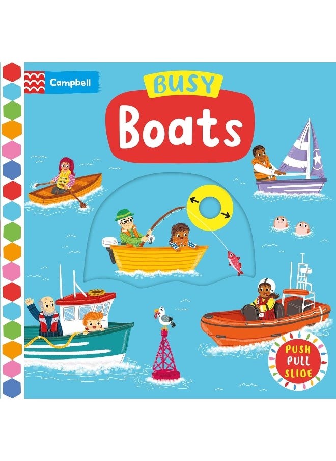Busy Boats: A Push Pull and Slide Book  - Image 1
