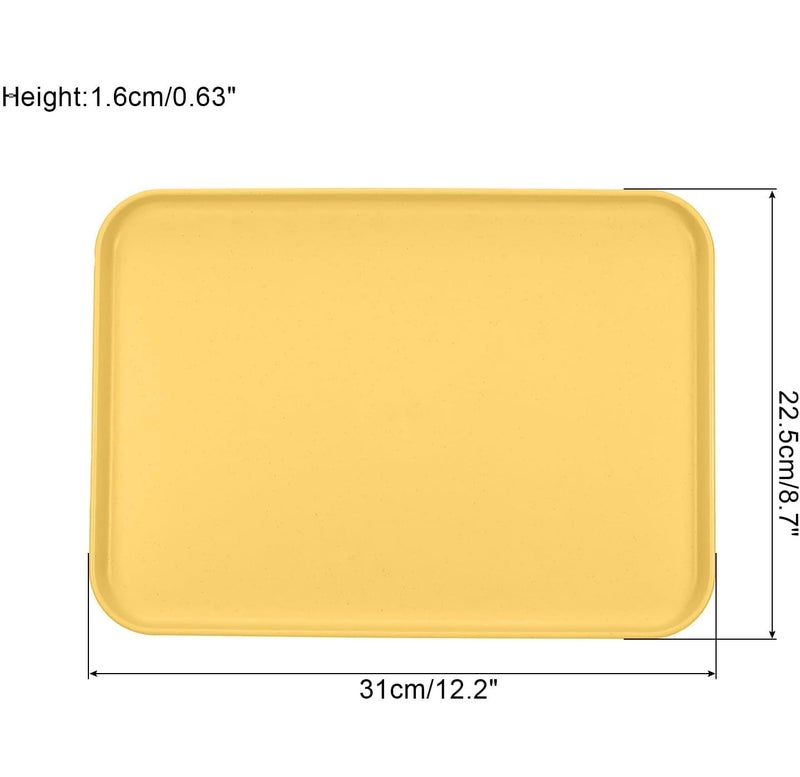 Vortipu 31CM Rectangular Serving Tray - BPA-Free, Reusable Wheat Straw Platter for Snacks, Food, Cookies & Party Serving (Gold, Pack of 4) - Image 2