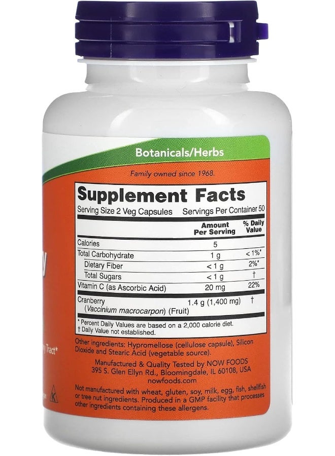 NOW Foods Cranberry, 100 Capsules - Image 2