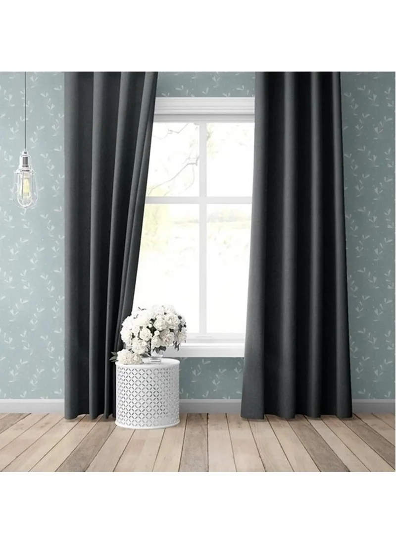 Altın Pamuk Golden Cotton Luxury Blackout Lightproof Anthracite Blackout Curtain Pleatless