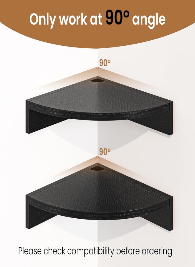 Fun Memories Corner Shelf Wall Mount, Wood Floating Corner Shelves,Corner Wall Shelf for Bedroom, Bathroom, Kitchen, Living Room (3 Pack, Black) - Image 5