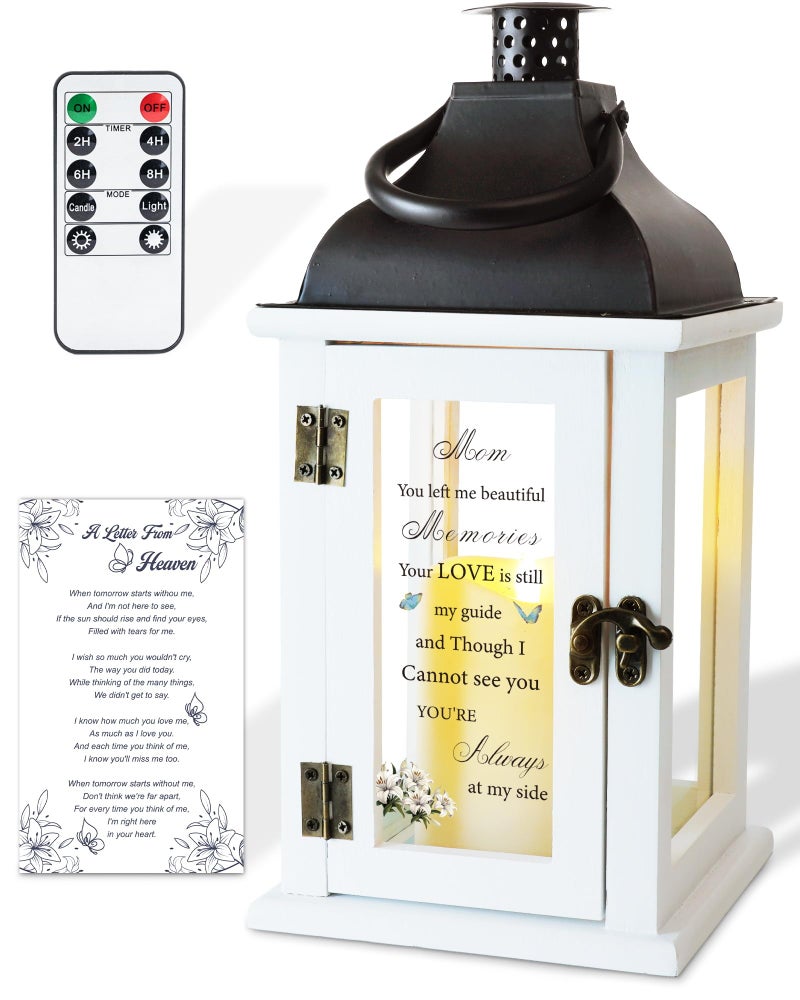 Homemory Memorial Lantern Bereavement Sympathy Gift for Loss of Loved One, Remembrance Gift with LED Candle & Remote - Image 1