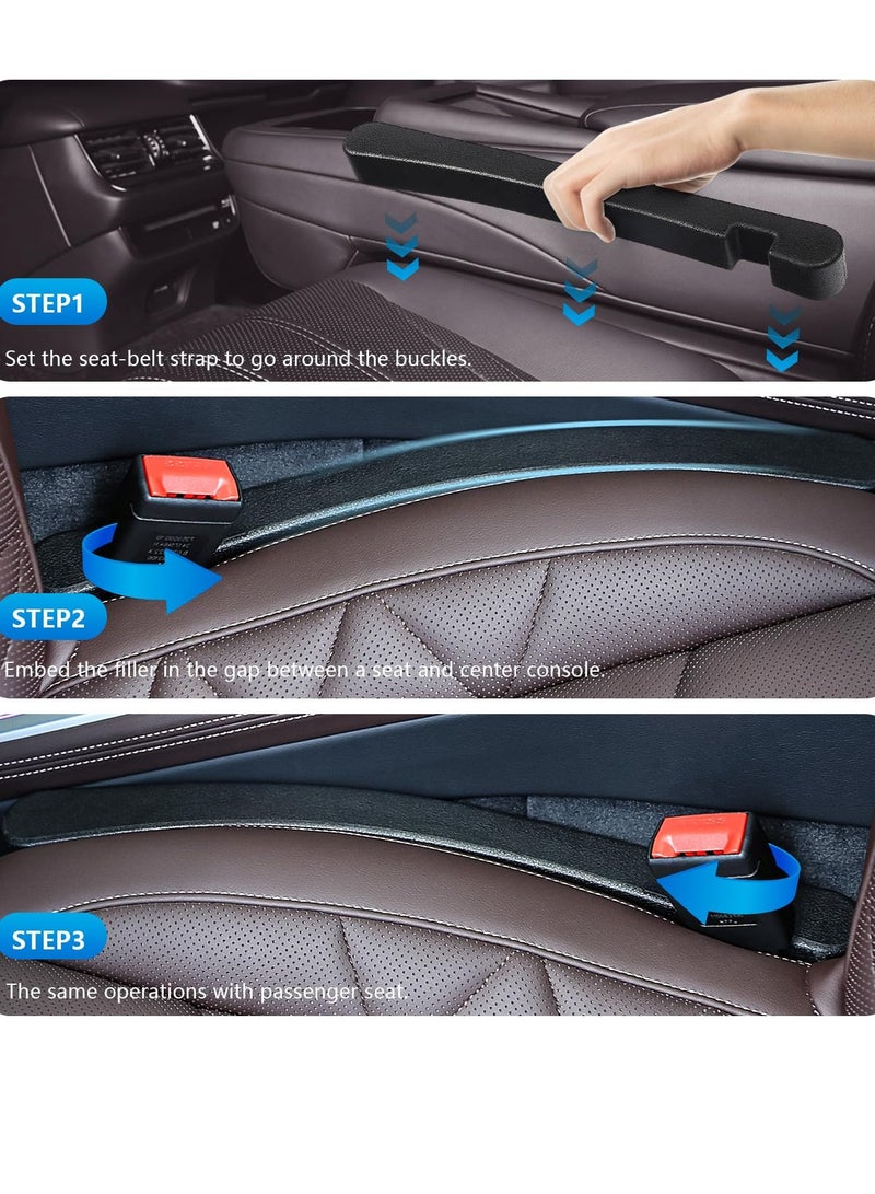 SYOSI Car Seat Gap Filler 2Pcs Multifunctional Seat Side Gap Filler Between Seat and Console Leakproof Plugging Strips Car Seat Crevice Filler Slot Plug Cover Pad Universal Car Seat Accessory - Image 3