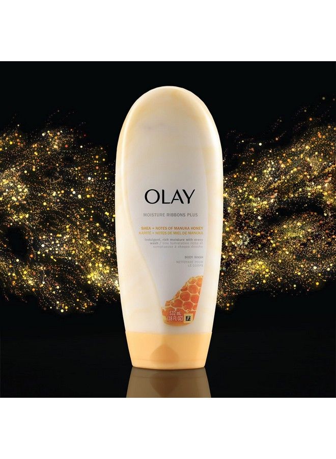 Olay Body Wash By Moisture Ribbons Plus Shea + Manuka Honey Body Wash 18 Fl Oz (Pack Of 4) - Image 4