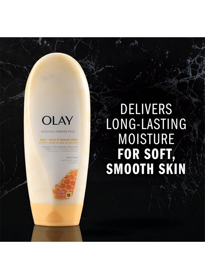 Olay Body Wash By Moisture Ribbons Plus Shea + Manuka Honey Body Wash 18 Fl Oz (Pack Of 4) - Image 3
