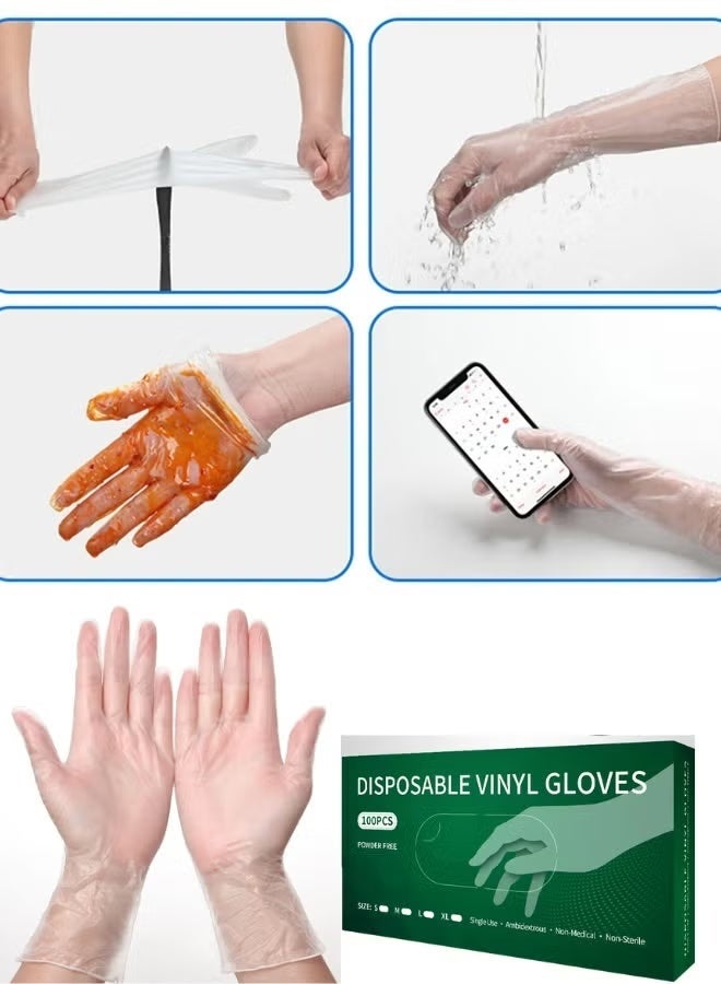 Disposable Transparent PVC Gloves – 100 Pieces – Food Grade – M Size - Image 4