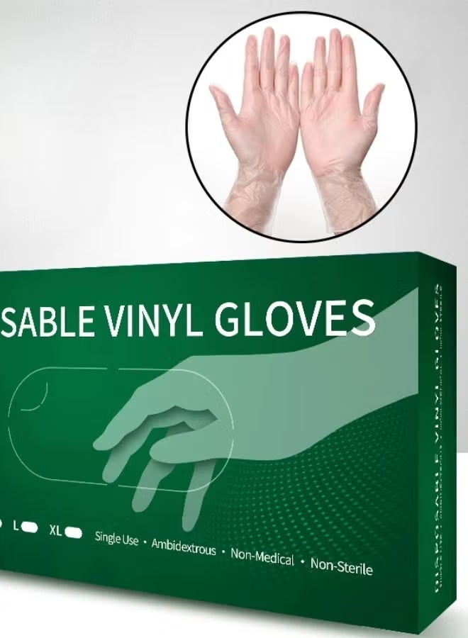 Disposable Transparent PVC Gloves – 100 Pieces – Food Grade – M Size - Image 1