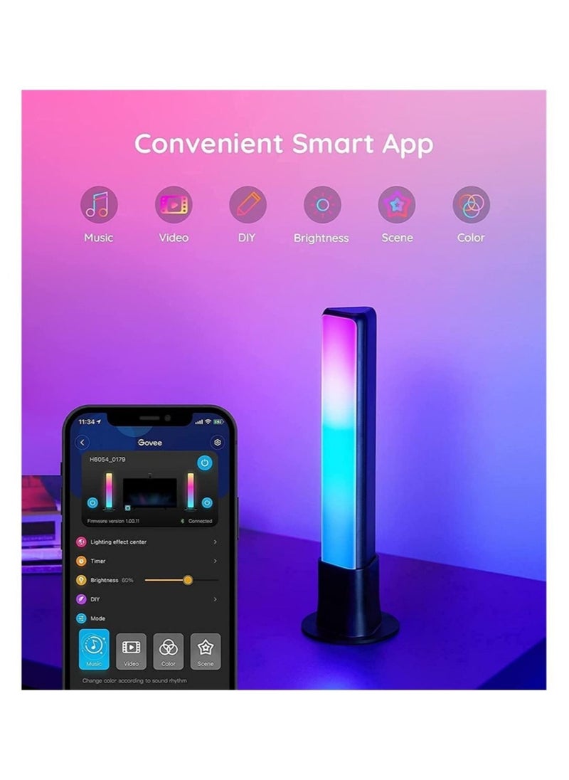 Generic - Smart LED Light Bars, RGB Gaming Lights with Alexa and Google Assistant, Sync with Music,Video,Game , APP Remote Voice Control, RGBIC Gaming Lights With Scene Modes and Music Modes, 2 Sticks - Image 1