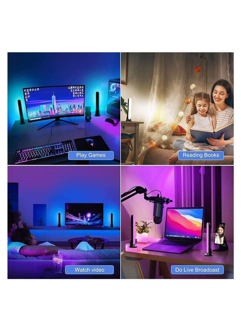Generic - Smart LED Light Bars, RGB Gaming Lights with Alexa and Google Assistant, Sync with Music,Video,Game , APP Remote Voice Control, RGBIC Gaming Lights With Scene Modes and Music Modes, 2 Sticks - Image 1