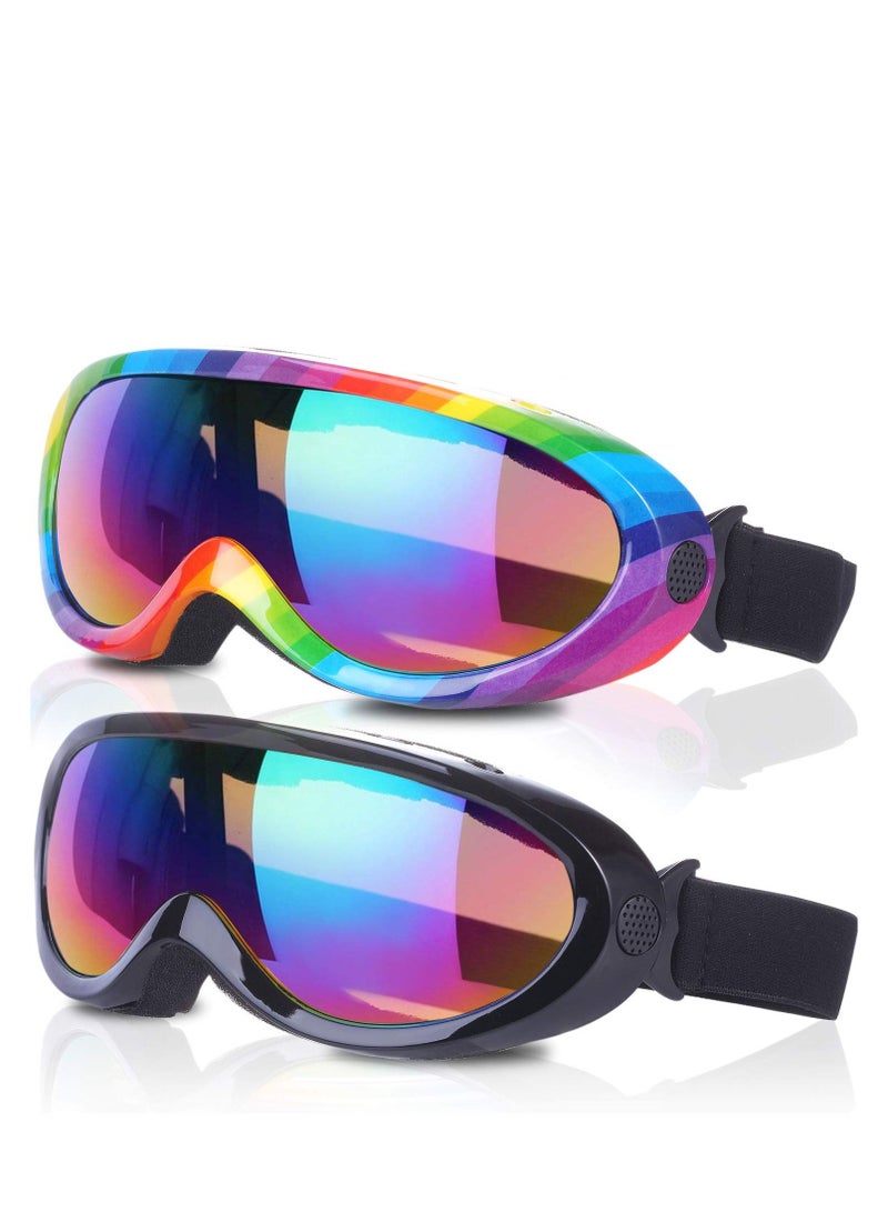 KASTWAVE Ski Goggles Snowboard for Kids Boys Girls Youth Men Women with UV 400 Protection Wind Resistance Anti-Glare Lenses New Edition Pack of 2 - Image 1