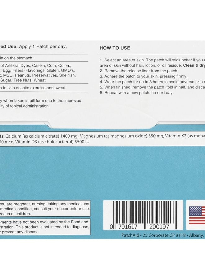 PatchAid لصقة فيتامين د3 + كالسيوم 30 لصقة - Image 2