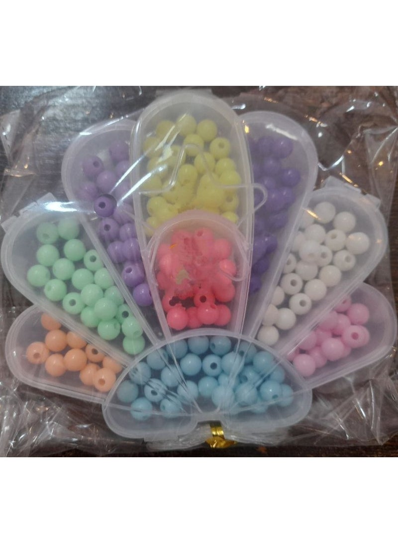 Beads for Jewelry Making and Kids, Multicolor Beads, with Pendant Set and Elastic Strings for Jewelry Making, Bracelets and Necklaces