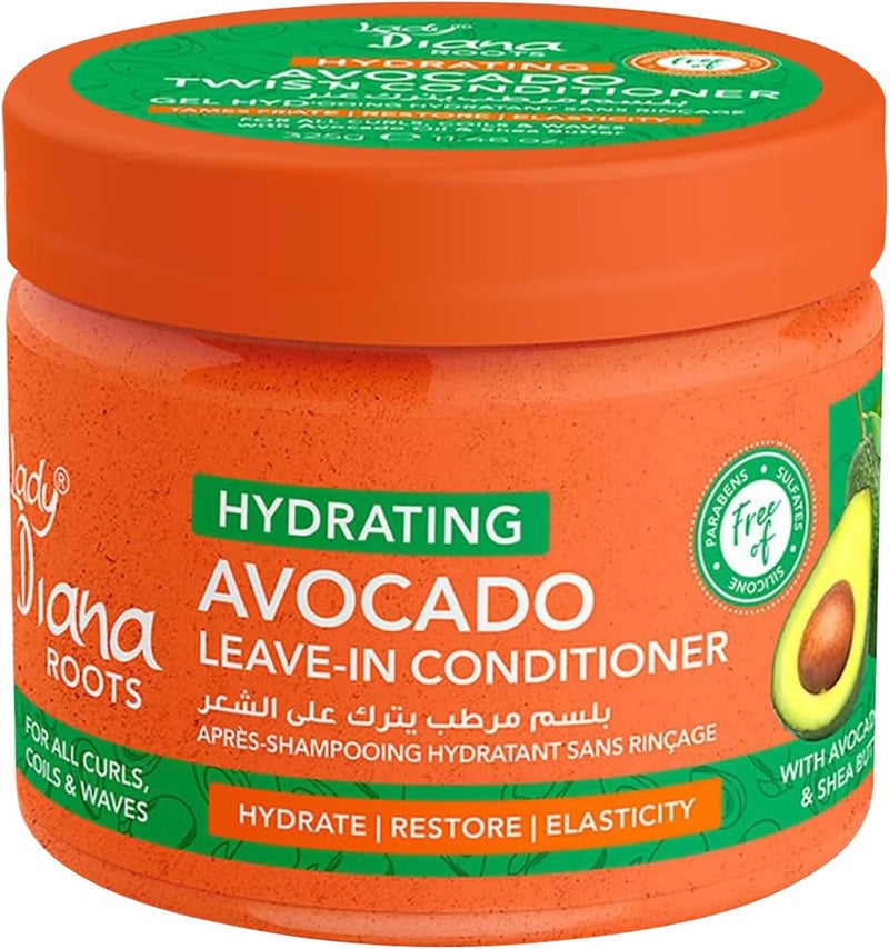 Lady Diana Roots Hydrating Avocado Leave-In Conditioner - Nourishing Hair Care for Curly, Coily & Wavy Hair - Image 1