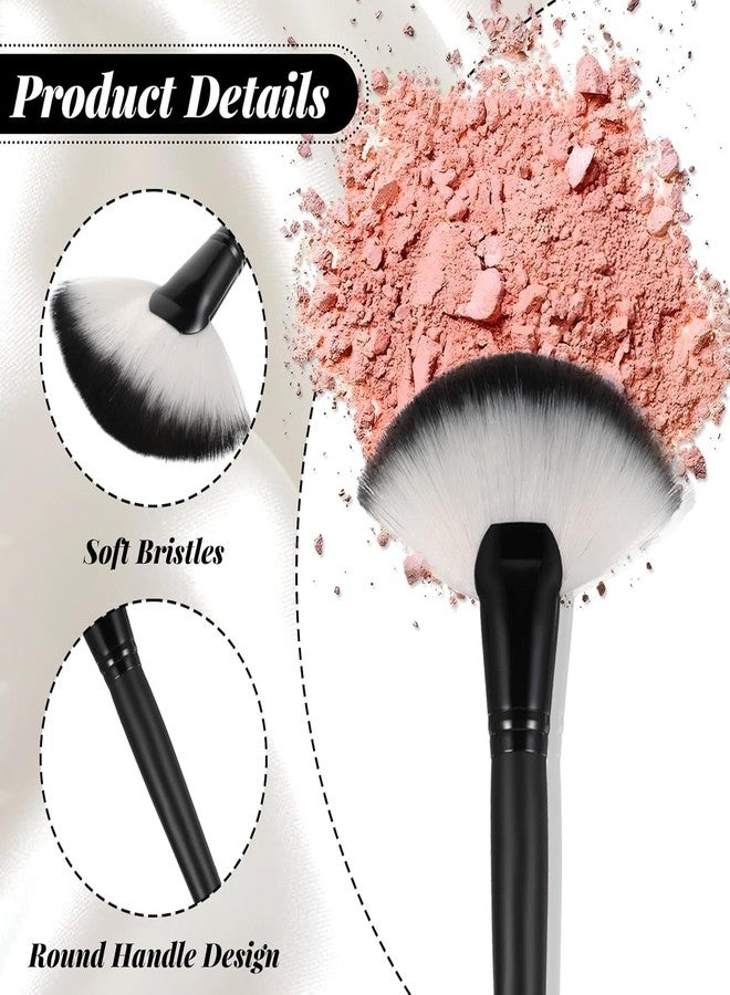 Keli Fan Brush for Makeup - Professional Soft Synthetic Bristles Highlighting, Foundation and Contour Brush for Face, loose Powder, Bronzer & Highlighter - Soft Bristles for Flawless Blending Finish - Image 3
