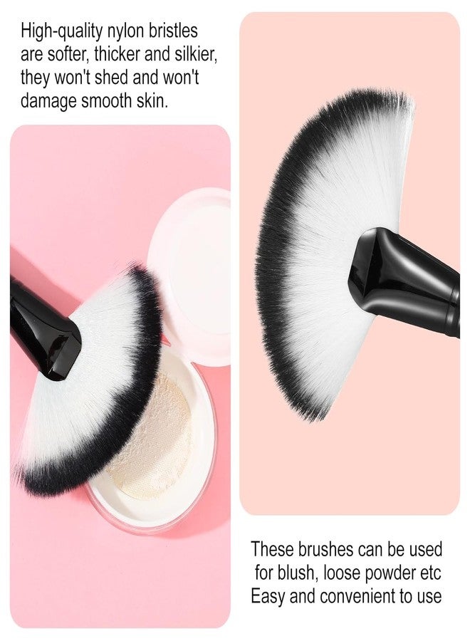 Keli Fan Brush for Makeup - Professional Soft Synthetic Bristles Highlighting, Foundation and Contour Brush for Face, loose Powder, Bronzer & Highlighter - Soft Bristles for Flawless Blending Finish - Image 5