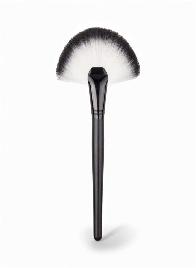 Keli Fan Brush for Makeup - Professional Soft Synthetic Bristles Highlighting, Foundation and Contour Brush for Face, loose Powder, Bronzer & Highlighter - Soft Bristles for Flawless Blending Finish - Image 1
