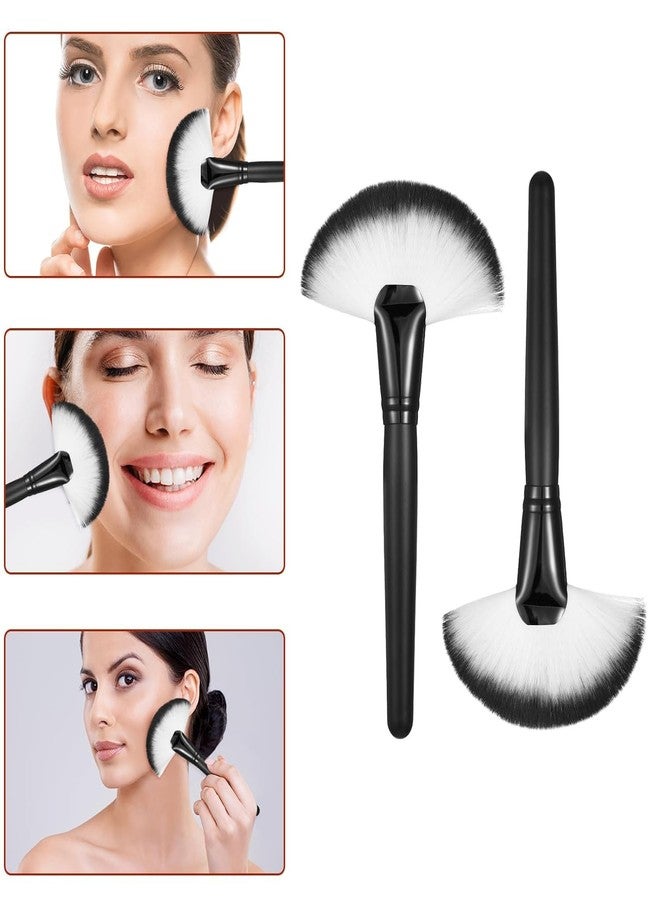 Keli Fan Brush for Makeup - Professional Soft Synthetic Bristles Highlighting, Foundation and Contour Brush for Face, loose Powder, Bronzer & Highlighter - Soft Bristles for Flawless Blending Finish - Image 4