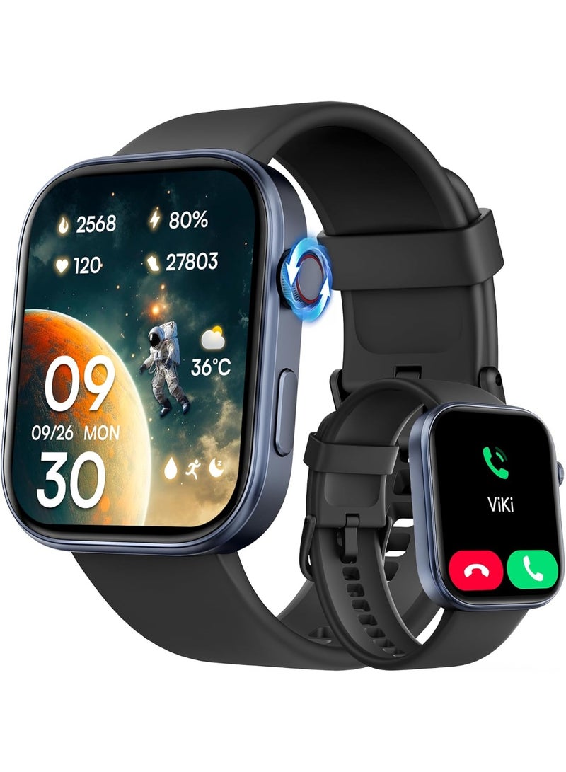 AOLON Foom Lite Smart Watch 1.83" Full Touch Screen | HD Bluetooth Calling & Comprehensive Health Monitoring (HR, SpO2, BP) | IP68 Waterproof and Extended Battery Life (280mAh) | Black - Image 1