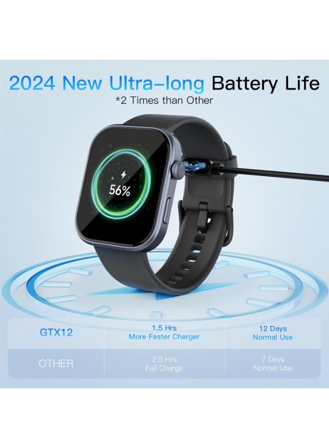 AOLON Foom Lite Smart Watch 1.83" Full Touch Screen | HD Bluetooth Calling & Comprehensive Health Monitoring (HR, SpO2, BP) | IP68 Waterproof and Extended Battery Life (280mAh) | Black - Image 4