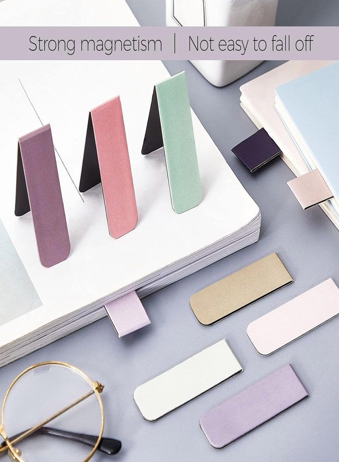 Henoyso 108 Pcs Magnetic Bookmarks Bulk Cute Magnet Book Marker Clip on Bookmark for Back to School Reading Women Men Book Lovers Teacher Student Supplies, Printing on 2 Side, 2.4 x 0.8 Inch, Morandi - Image 4