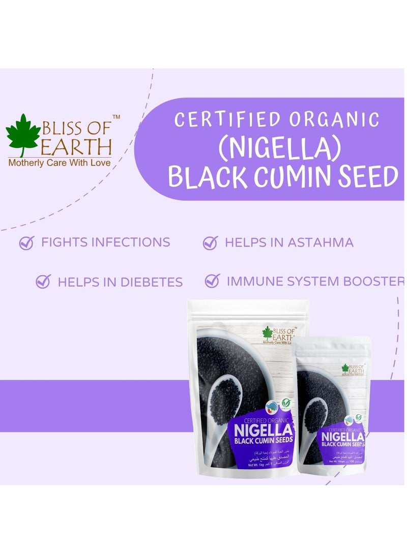 BLISS OF EARTH - Certified Organic Black Cumin Kalonji Seeds Nigella Seeds Packed with Antioxidants 1KG - Image 1