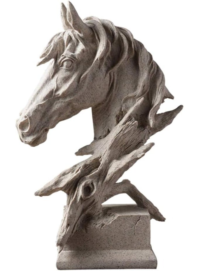 سوفام رأس الحصان منحوتة الراتنج تمثال ديكور الحرف هدية - Image 1