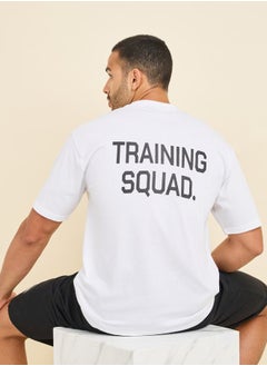 Oversized Back Training Squad Print Athleisure T-Shirt